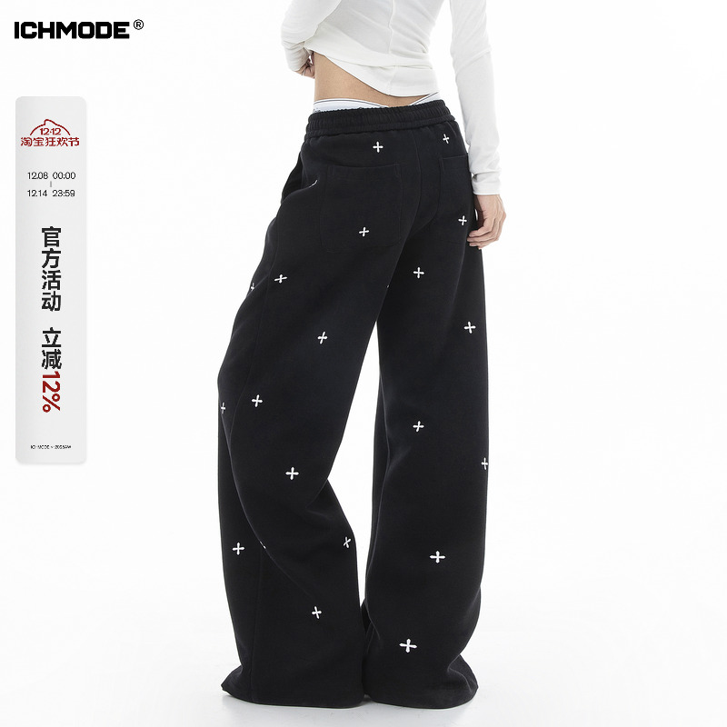 美式直筒休闲裤女运动裤卫裤