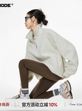 ICH MODE 美式半拉链立领卫衣女2026新款春季宽松慵懒风外套上衣