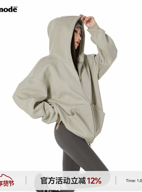 ICH MODE 美式复古连帽卫衣外套女春季宽松休闲开衫上衣2026新款