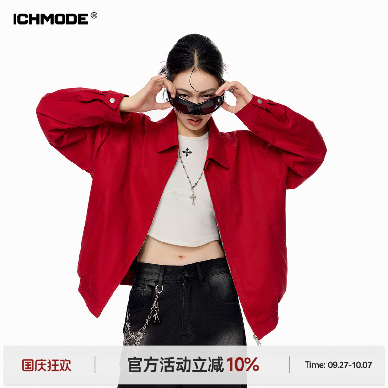美式工装外套女复古夹克上衣