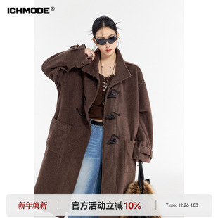 MODE 冬季 美式 毛呢外套女2026新款 高级感呢子大衣 复古中长款 ICH