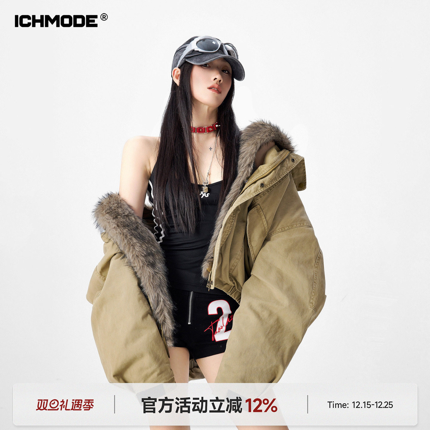 美式座山雕工装夹棉棉服女冬