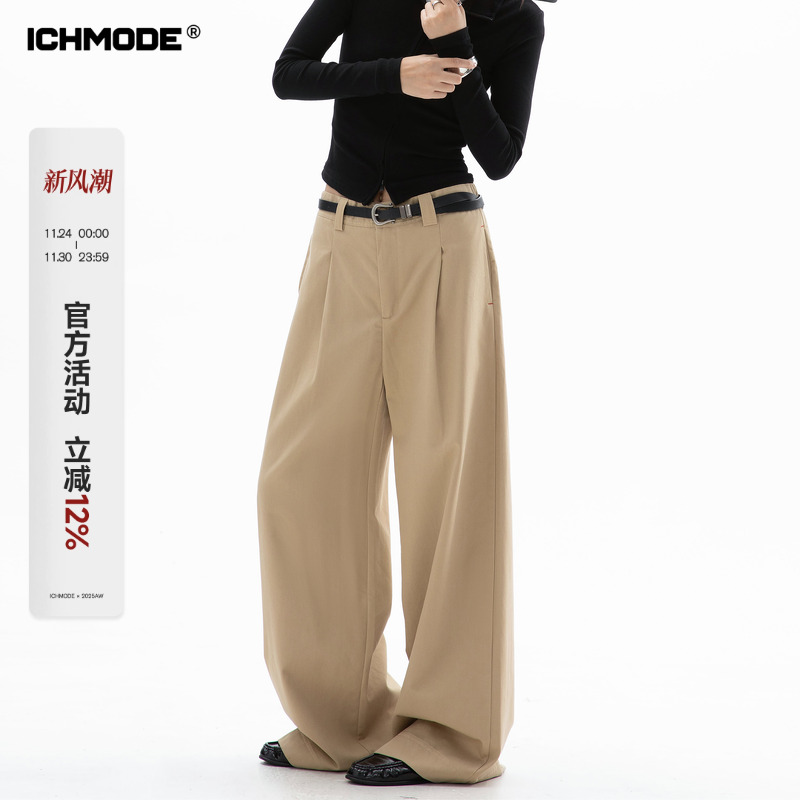 美式宽松休闲裤女直筒阔腿西裤
