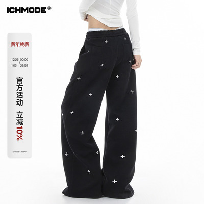 美式直筒休闲裤女运动裤卫裤