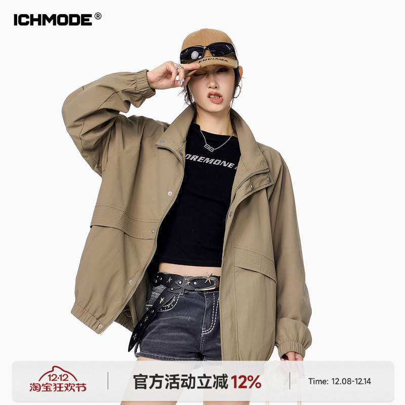 美式工装外套女复古夹克上衣