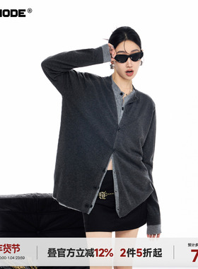 ICH MODE【1/4 官方叠加2件5折起】美式假两件长袖针织衫女春毛衣