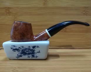 烟斗配件青花瓷烟斗架裂纹托斗架方形陶瓷烟斗展示架底座单个斗架