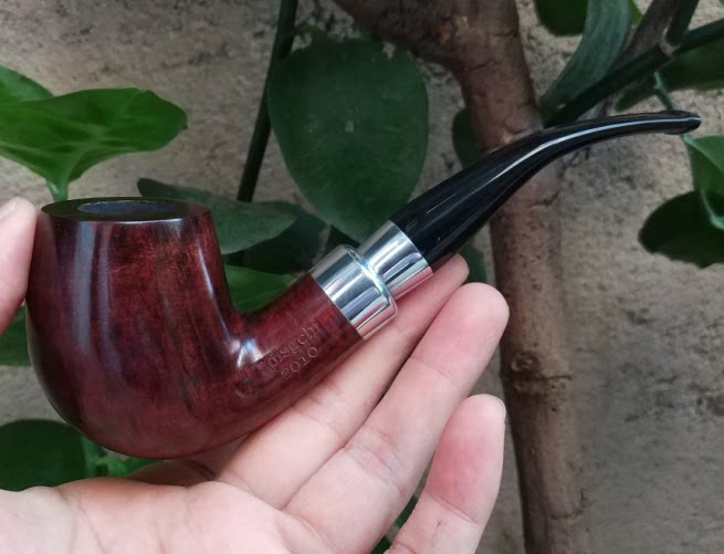 意大利进口石楠木手工实木中号9MM经典福尔摩斯弯式喷砂光面烟斗