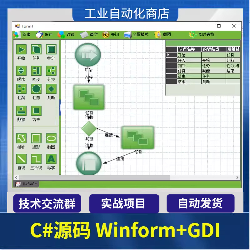 C#运控框架 SFC流程化 winform得GDI流程图控件程序源码 商务/设计服务 设计素材/源文件 原图主图