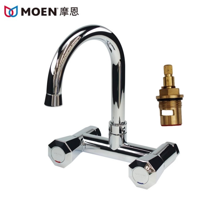 入墙式可旋转厨房水龙头摩恩全铜