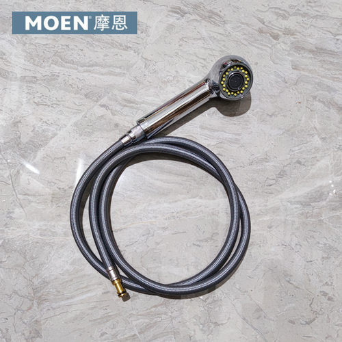 摩恩单孔单把手厨房抽拉龙头全铜