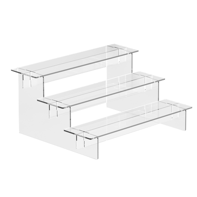 亚克力阶梯展示架泡泡玛特手办盲盒置物架直播摆放架乐高陈列架香水口红化妆品透明商品货架层次摆放多层定制