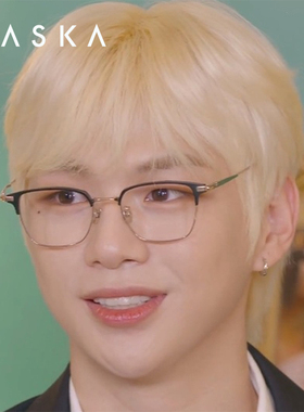 韩国MASKA眼镜框男女款眉线框纯钛超轻全框大脸方框眼镜架Decode