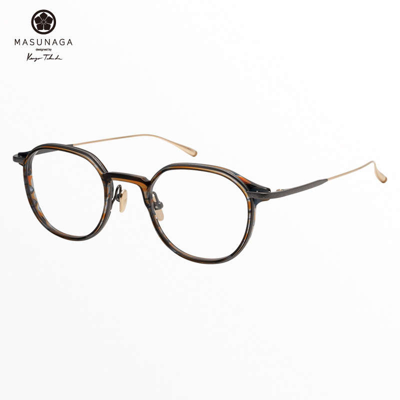 Masunaga增永纯钛圆形男女眼镜架