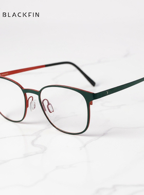 Blackfin眼镜框女近视超轻纯钛大脸时尚小众设计手工眼镜架BF773
