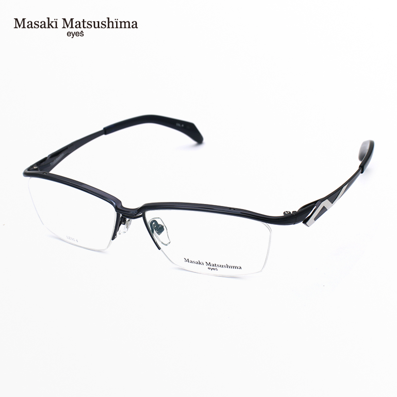 日本MASAKI松岛正树眼镜框男纯钛超轻斯文大脸商务大号眼镜架1228