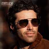 日本MATSUDA松田墨镜超轻纯钛防紫外线飞行员男款 潮流太阳镜M3123