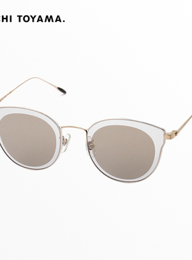 日本YUICHI TOYAMA墨镜水银反光防紫外线纯钛猫眼女超轻太阳镜015