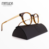 日本MATSUDA松田眼镜框男女斯文纯钛超轻板材全框手工眼镜架M2020