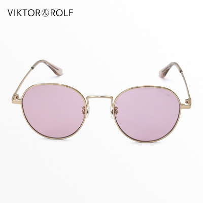 VIKTORROLF粉色复古圆框女墨镜