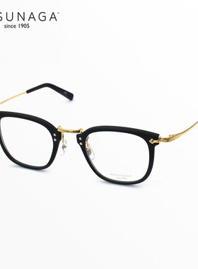 日本Masunaga增永眼镜框男近视纯钛超轻全框商务黑框眼镜架GMS806