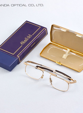日本KANDA金达眼镜框老花可折叠男士便携式纯钛老花镜时尚眼镜架