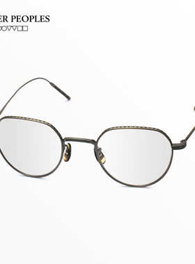 Oliver Peoples眼镜框男纯钛超轻复古圆框全框眼镜架OV1298T TK-4