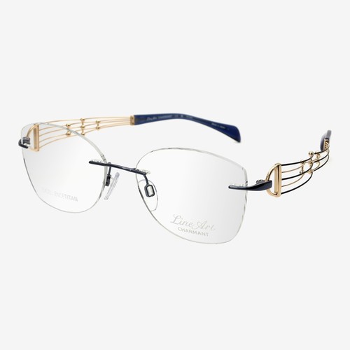 日本夏蒙女款时尚线钛无框眼镜架