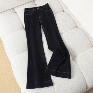 微喇牛仔裤女秋冬季小个子2025年新款不掉色高腰显瘦弹力喇叭裤子
