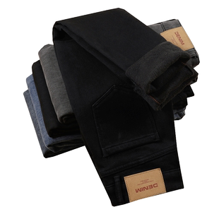 黑色加绒加厚小脚牛仔裤女紧身2025秋冬新款保暖弹力修身显瘦铅笔