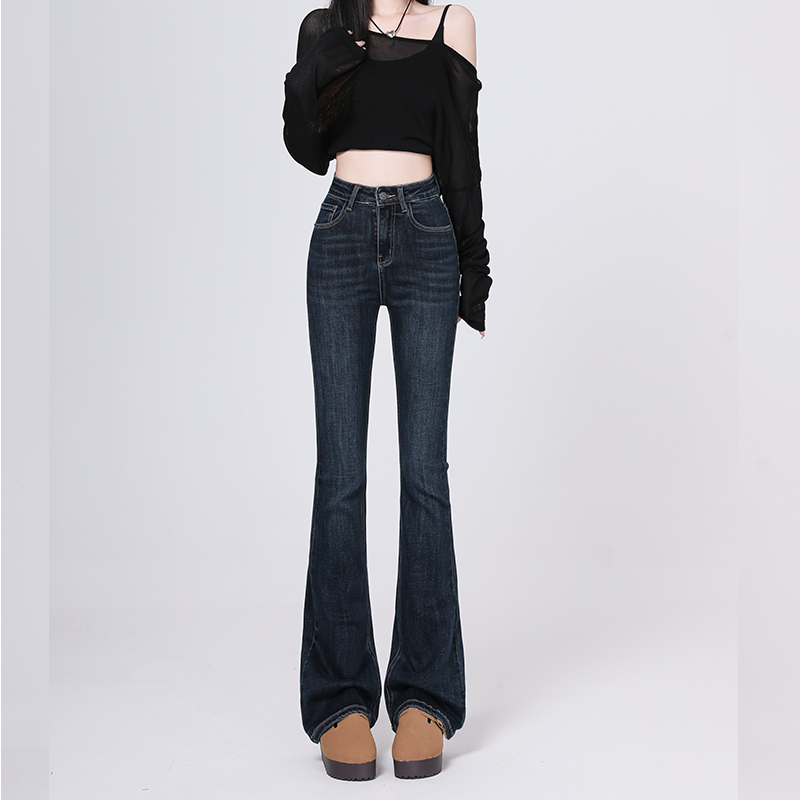 宋族牛仔微喇裤长裤高腰