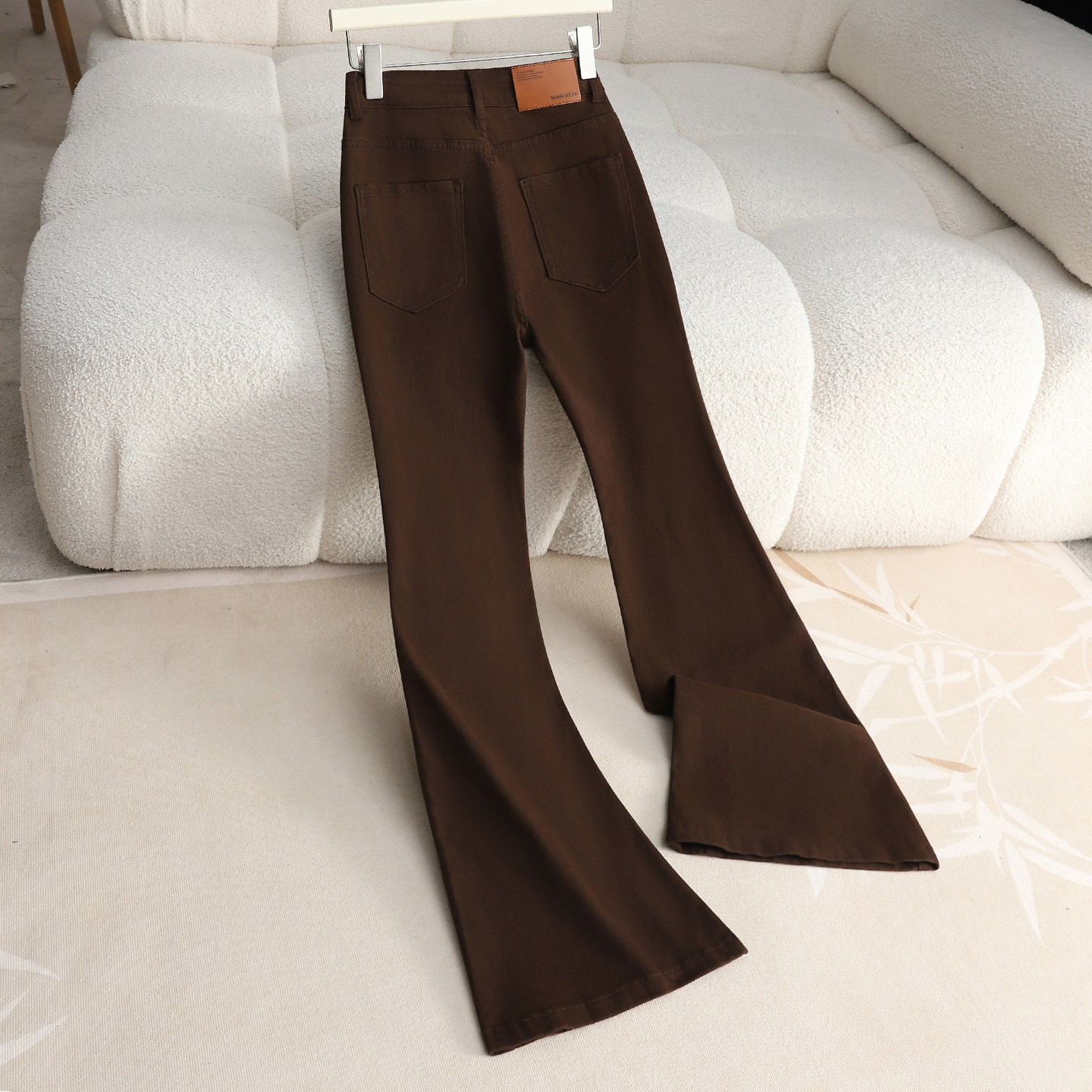 咖色微喇牛仔裤女2025年秋冬新款高腰修身显瘦弹力紧身拖地喇叭裤,女装/女士精品,牛仔裤,淘宝优惠券,粉丝福利购,淘宝优惠卷