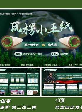 国金创赛PPT模版41页绿色科技风创赛ppt模版互联网027