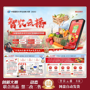 国金创赛PPT农业模版智农云播ppt互联网+三创赛挑战杯联合出品