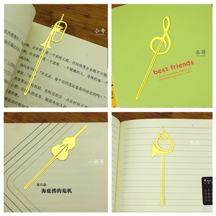 精致书签四款韩流精美西洋乐器创意礼物金属音乐书签商务送礼礼品