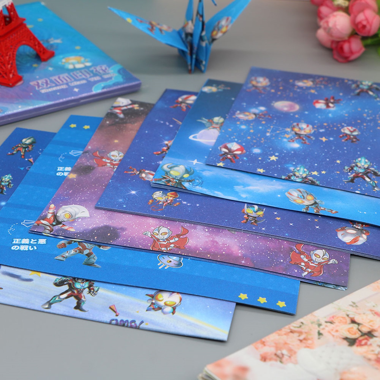 卡通双面折纸正方形彩纸幼儿园手工课制作学生儿童益智玩具材料包