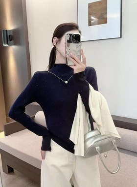 2025年新款女装时尚长袖T恤打底舒适百搭高级感穿搭漂亮上衣潮