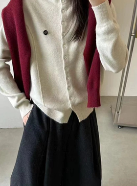 2025新款韩版宽松显瘦圆领长袖针织衫女百搭休闲毛衣上衣