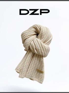 DZP韩版针织毛线过年红色围巾女冬季高级感生日礼物情侣围脖