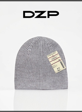 DZP日系简约羊毛保暖毛线帽女薄款运动冷帽韩版百搭秋冬男灰色