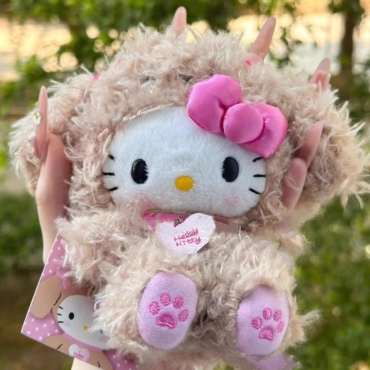 山吉中古卷毛哈喽kitty猫挂件