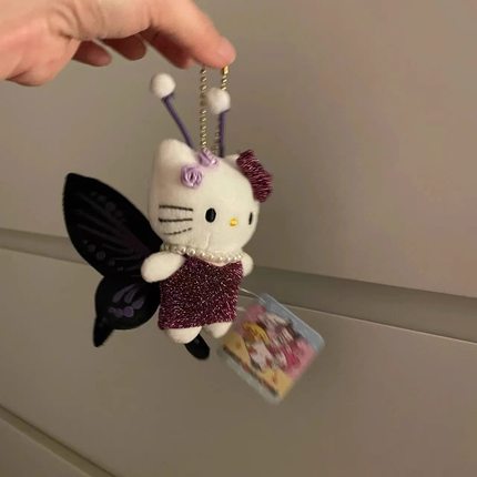日本蝴蝶仙子包包挂件kitty女生kt猫可爱毛绒公仔挂饰书包小饰品