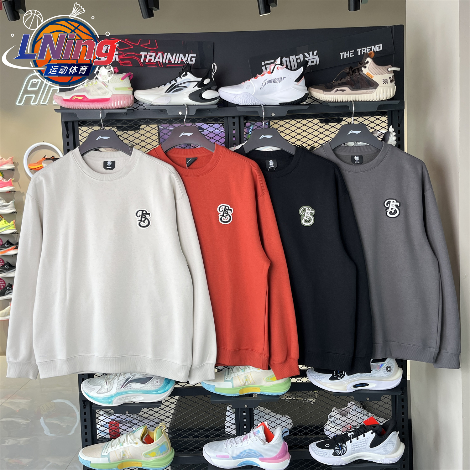 李宁2025冬季新款男子加绒卫衣