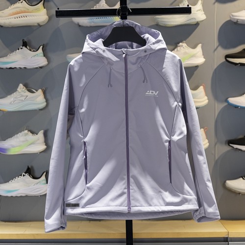 李宁女子连帽防泼水软壳外套