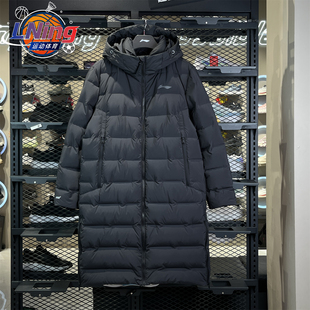 李宁男子羽绒服2025冬季新品健身系列鸭绒保暖长款羽绒服AYMV223