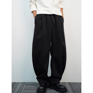 美式 拖地解构裤 休闲裤 纯色百搭长裤 子潮 男宽松弯刀裤 2025秋冬新款