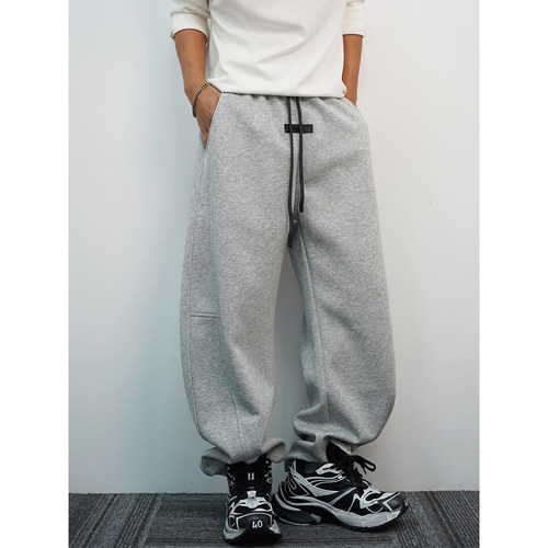 2025秋冬新款解构卫裤男潮牌宽松阔腿裁剪弯刀运动裤高端长裤子潮