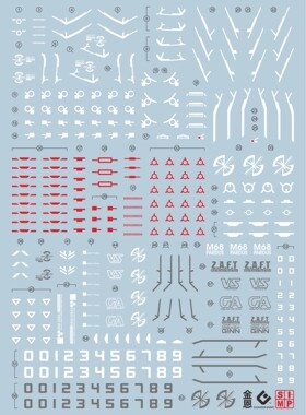 EVO水贴 MG 金恩水贴/GINN/捷武/荧光贴高达模型水贴纸