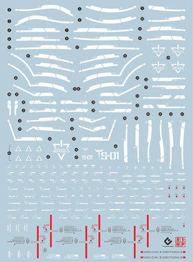 EVO水贴 HG夜莺 MSN-04-2 夏亚 NIGHTGALE  荧光高达模型水贴纸