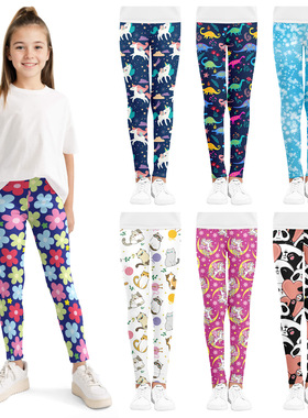 牛奶丝女童运动裤外穿休闲打底裤可爱弹力长裤子儿童紧身裤婴幼儿